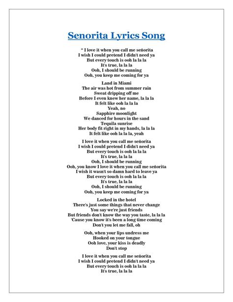 señorita lyrics